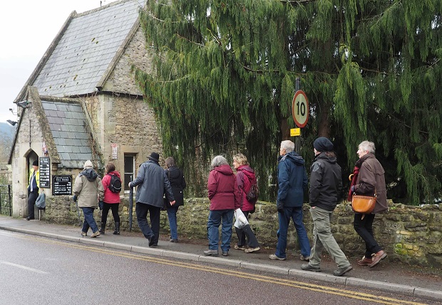 The walk passes the tollbooth at Batheaston.